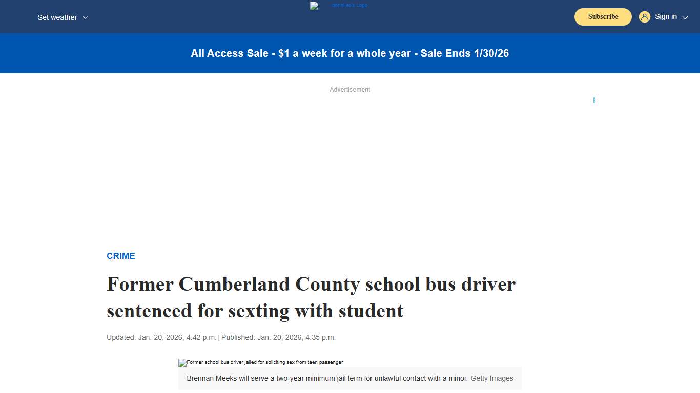 Former Cumberland County school bus driver sentenced for sexting with student - pennlive.com